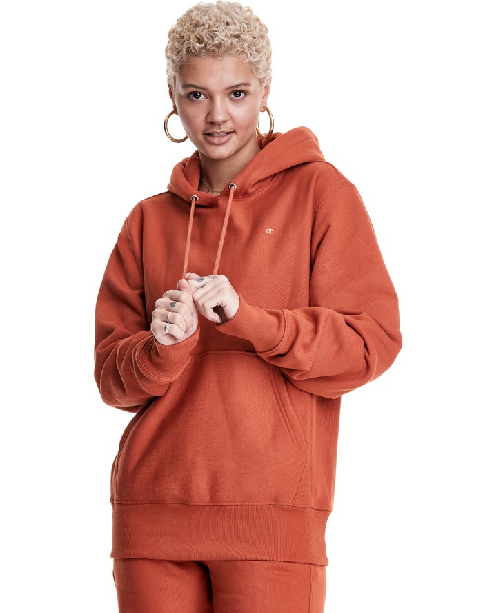 Champion Hoodie Dames - Koraal - Reverse Weave Boyfriend ( 921834-UVM )